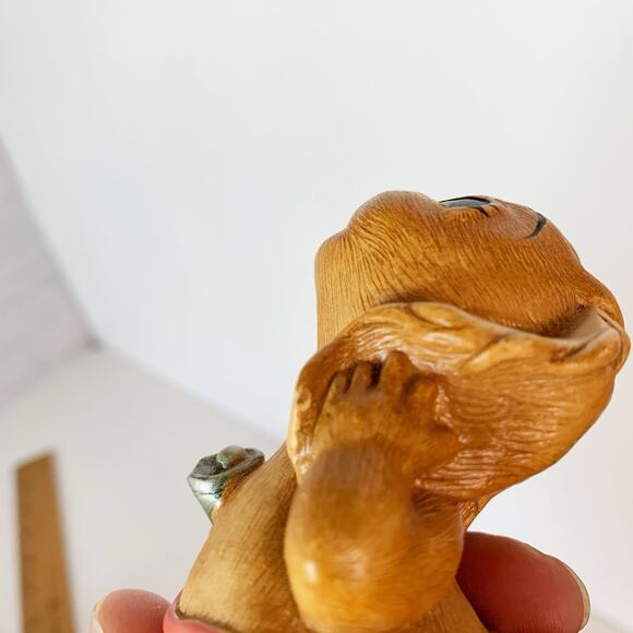 Vintage Pendelfin Bunny Rabbit Figurine Jingle Figurine Holding Bell 3" - Picture 5 of 6